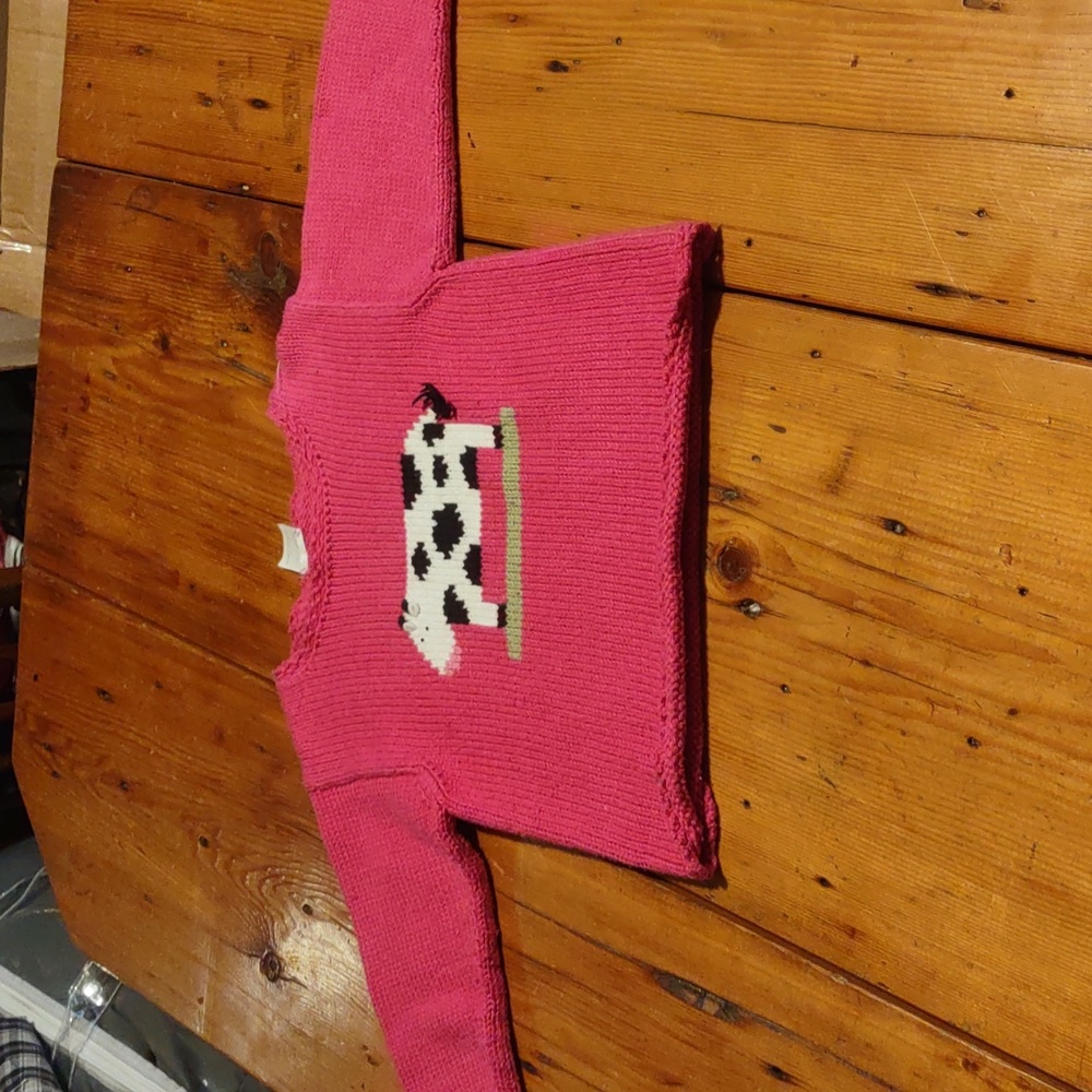 Mulberry sz 4t thick warm pink cow sweater